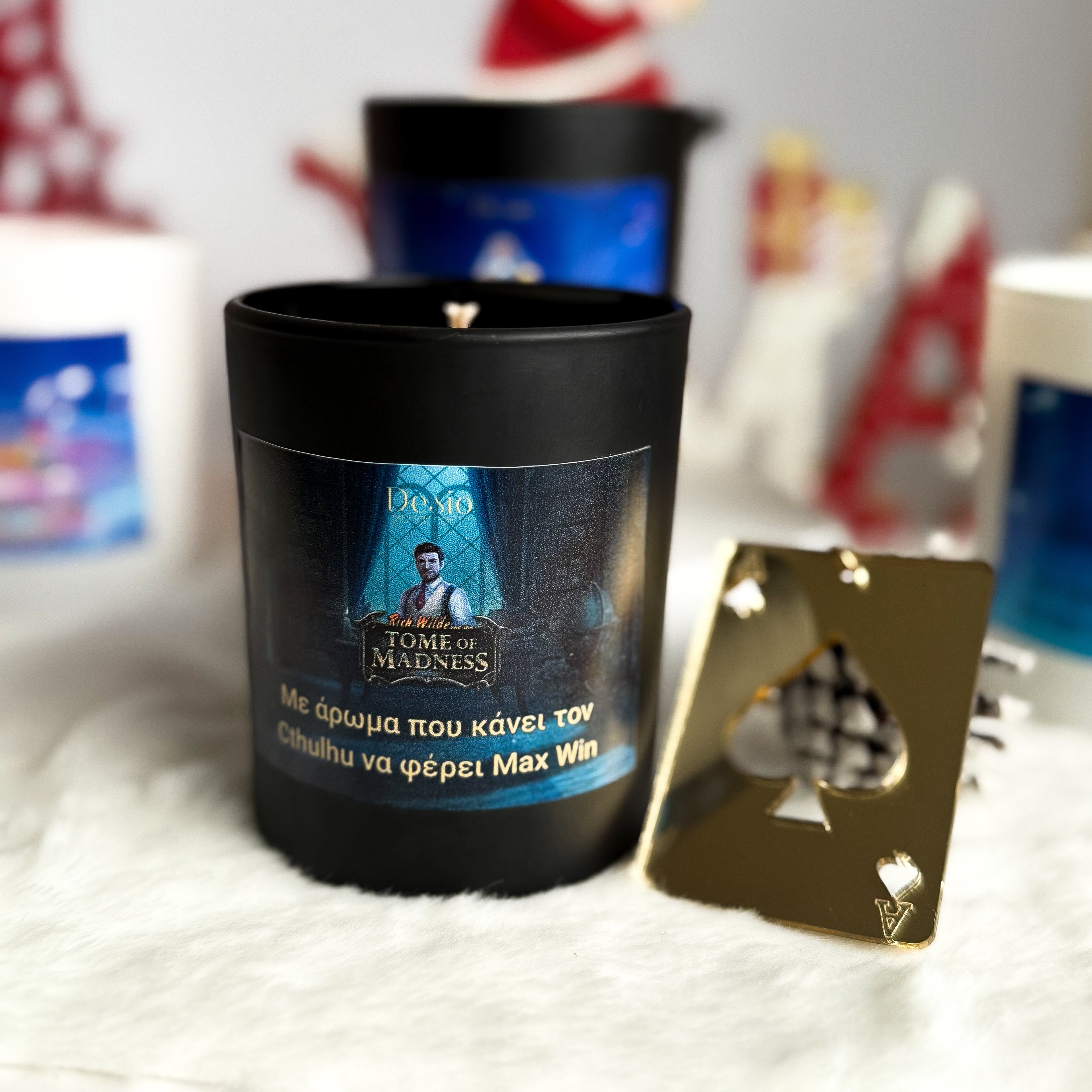 Χιουμοριστικό Κερί Secret Santa με Σχέδια Slot Games – Δώρο με Μπρελόκ