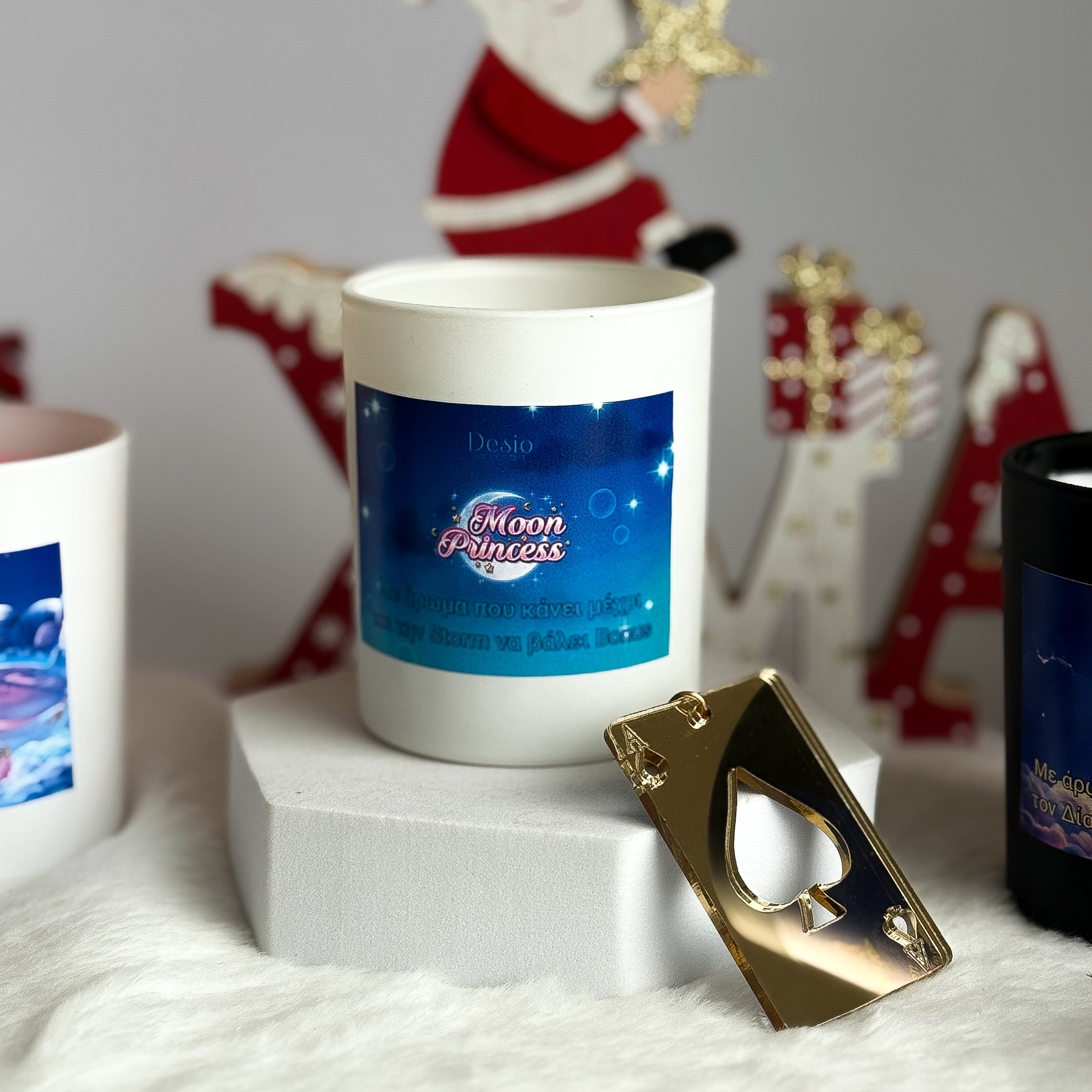 Χιουμοριστικό Κερί Secret Santa με Σχέδια Slot Games – Δώρο με Μπρελόκ