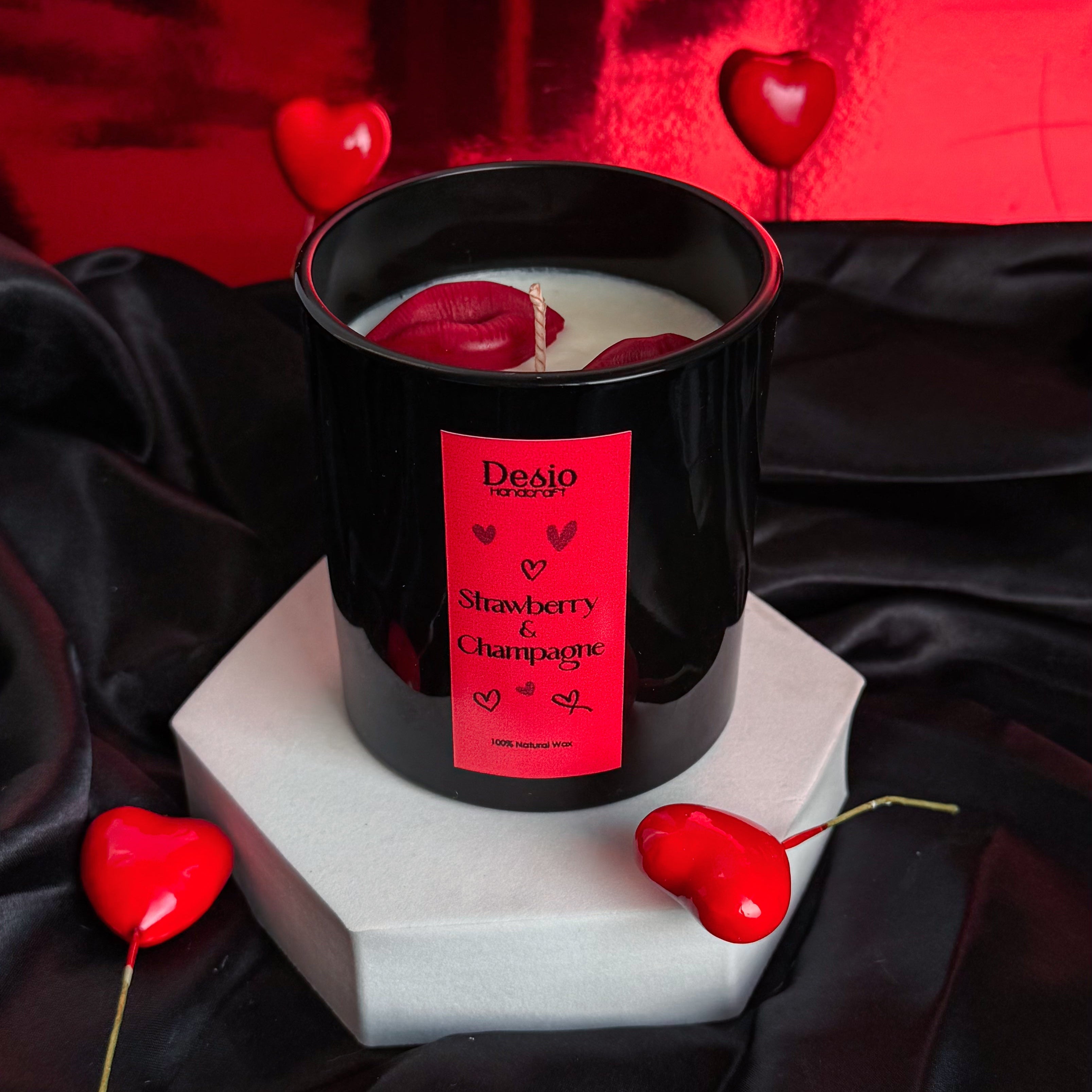 Valentine's Κερί σε Γυάλινο Γυαλιστερό Δοχείο - 210 gr.