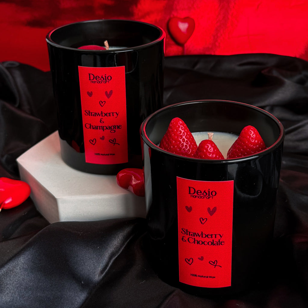 Valentine's Κερί σε Γυάλινο Γυαλιστερό Δοχείο - 210 gr.