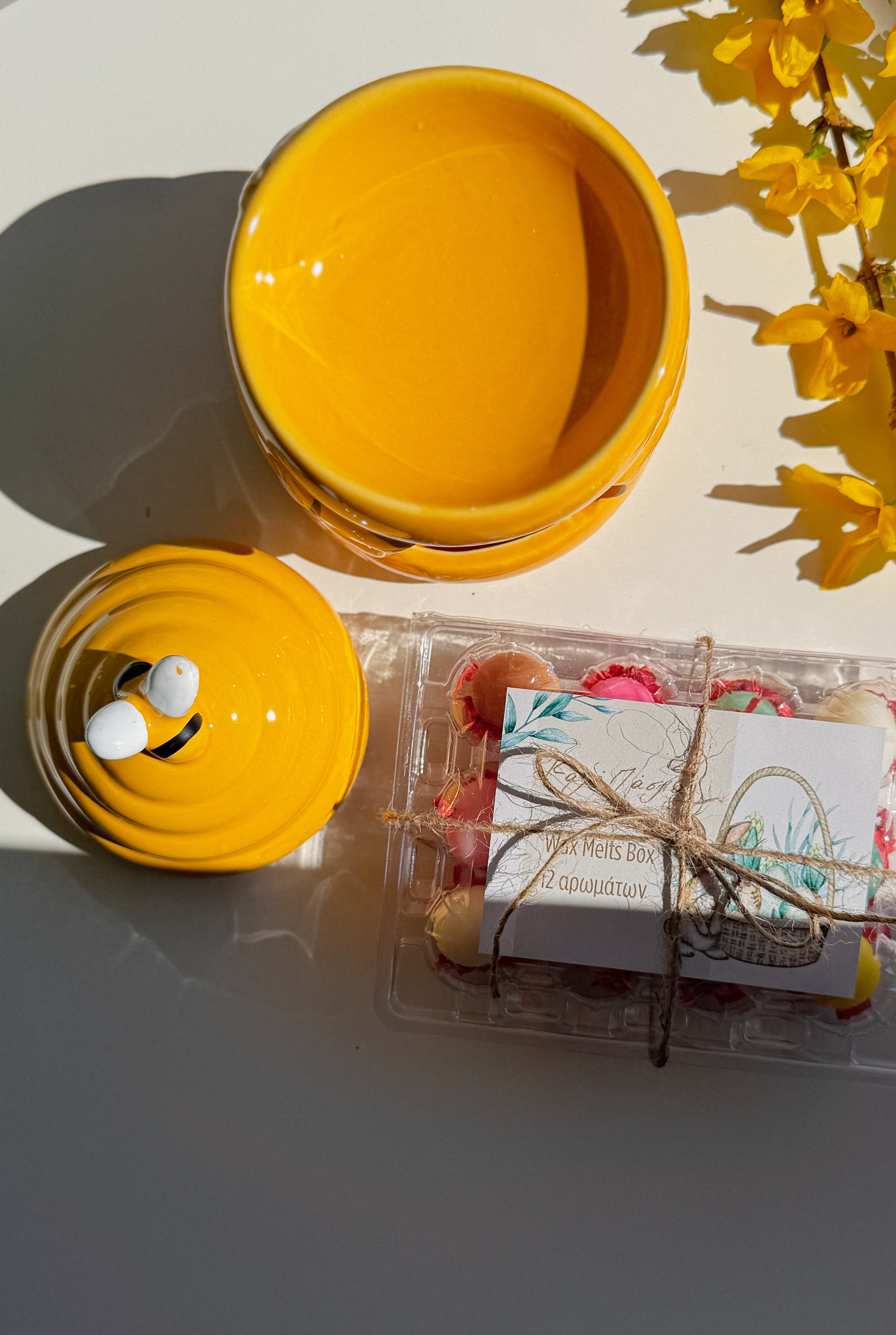 Πασχαλινός Καυστήρας Μέλισσα και "Αυγοθήκη" με Wax Melts 16 αρωμάτων