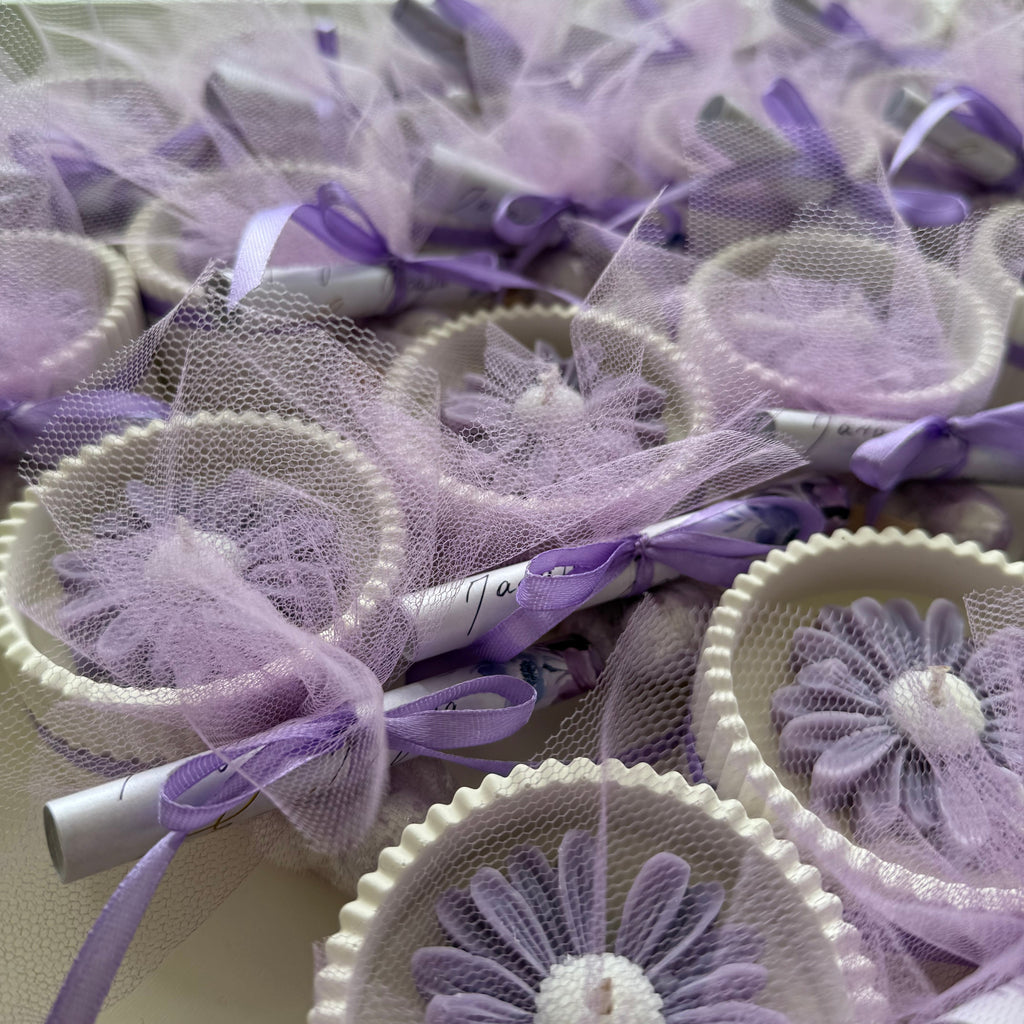 Χειροποίητη Πορσελάνινη Φοντανιέρα με Κερί και Μαργαρίτα