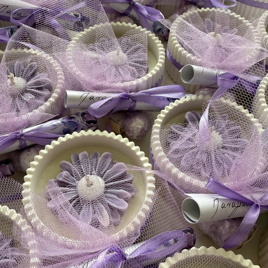 Χειροποίητη Πορσελάνινη Φοντανιέρα με Κερί και Μαργαρίτα