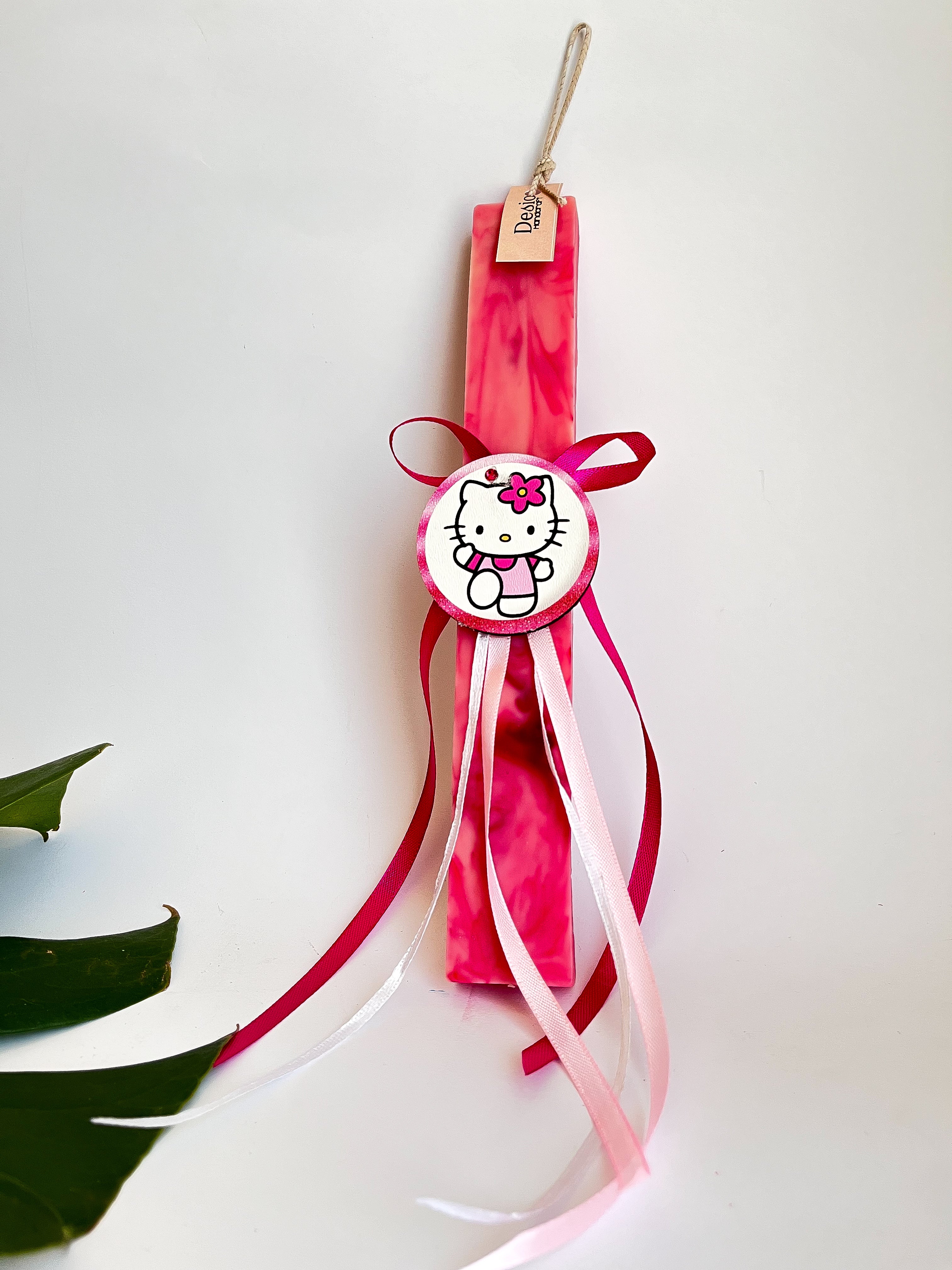 Χειροποίητη Παιδική Αρωματική Λαμπάδα Hello Kitty