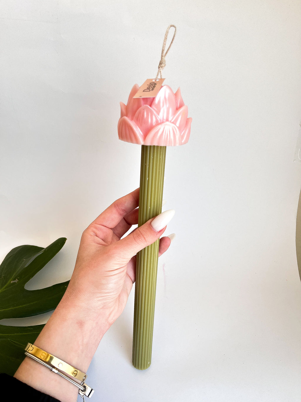 Χειροποίητη Αρωματική Λαμπάδα με Λωτό