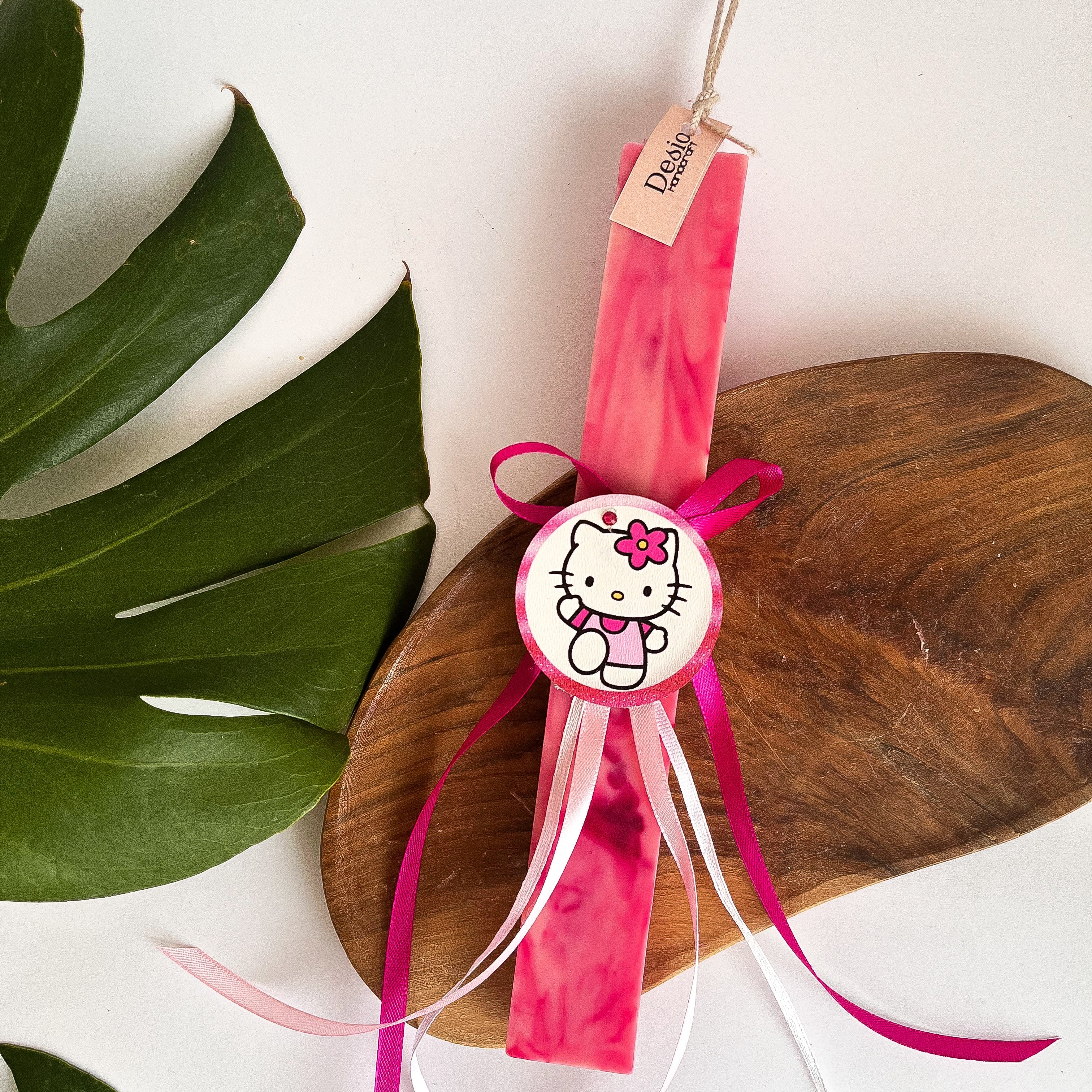 Χειροποίητη Παιδική Αρωματική Λαμπάδα Hello Kitty