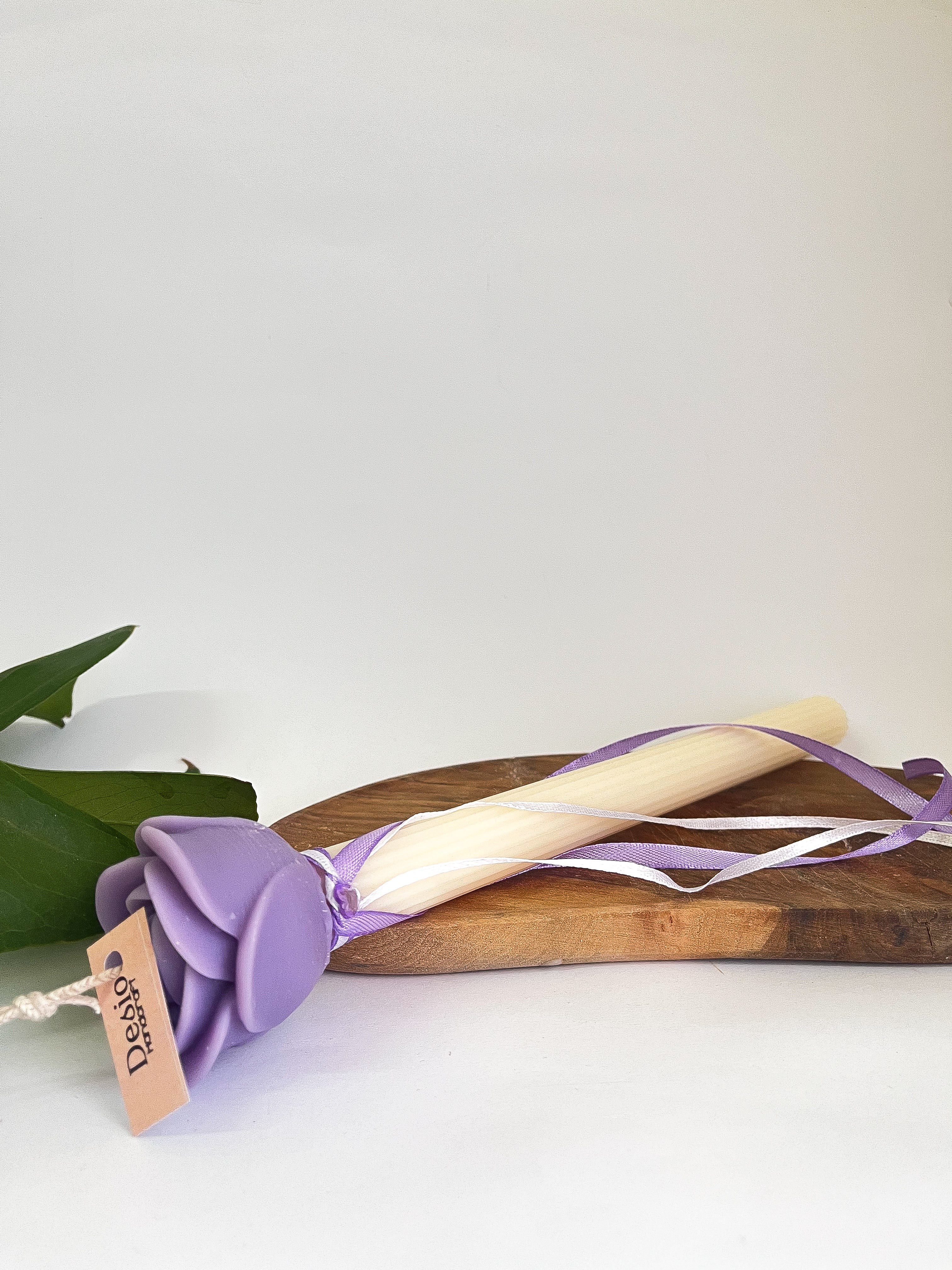 Χειροποίητη Αρωματική Λαμπάδα με Τριαντάφυλλο