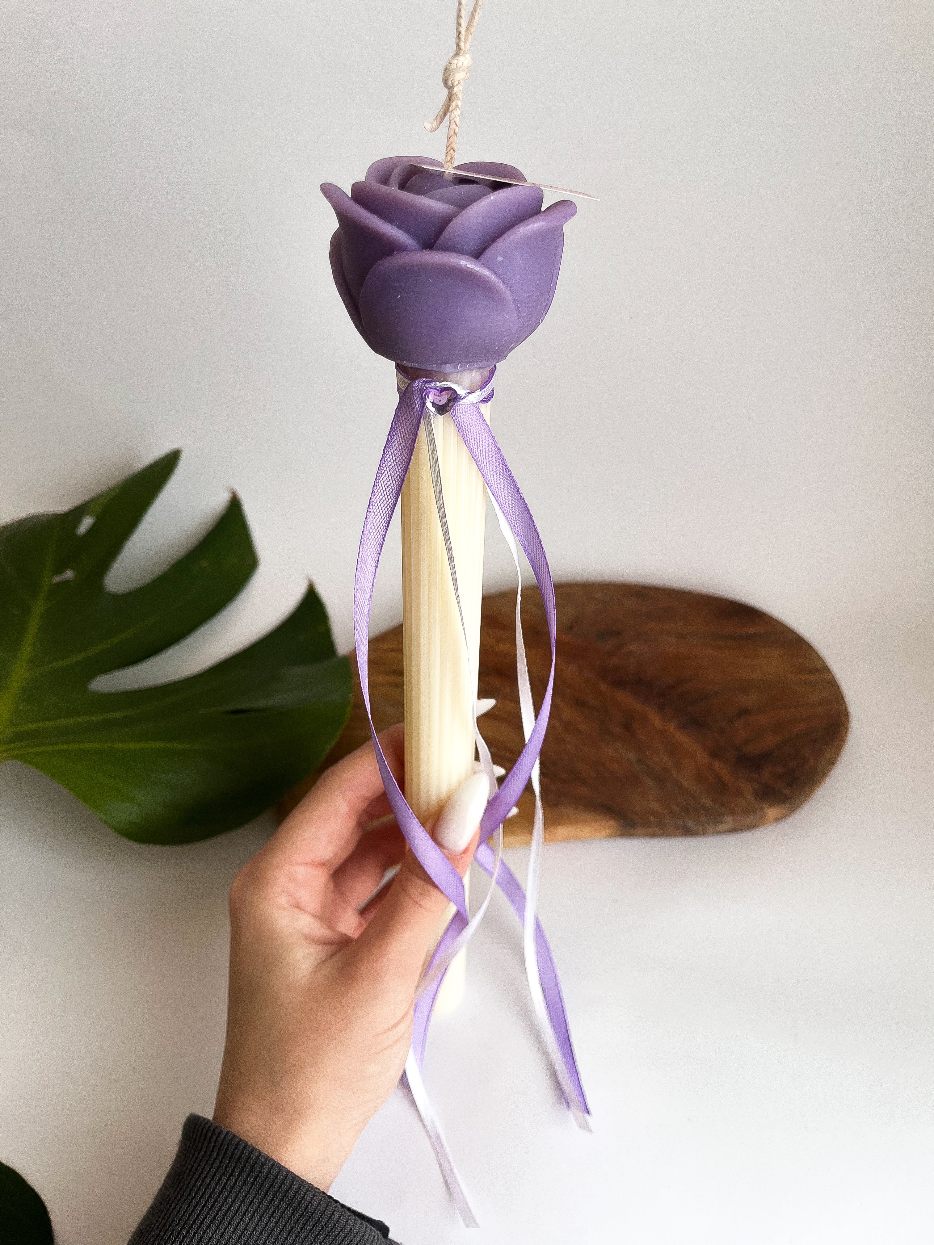 Χειροποίητη Αρωματική Λαμπάδα με Τριαντάφυλλο