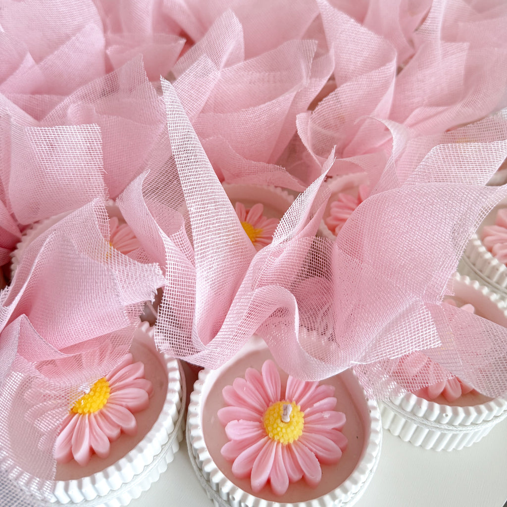 Χειροποίητη Πορσελάνινη Φοντανιέρα με Κερί και Μαργαρίτα